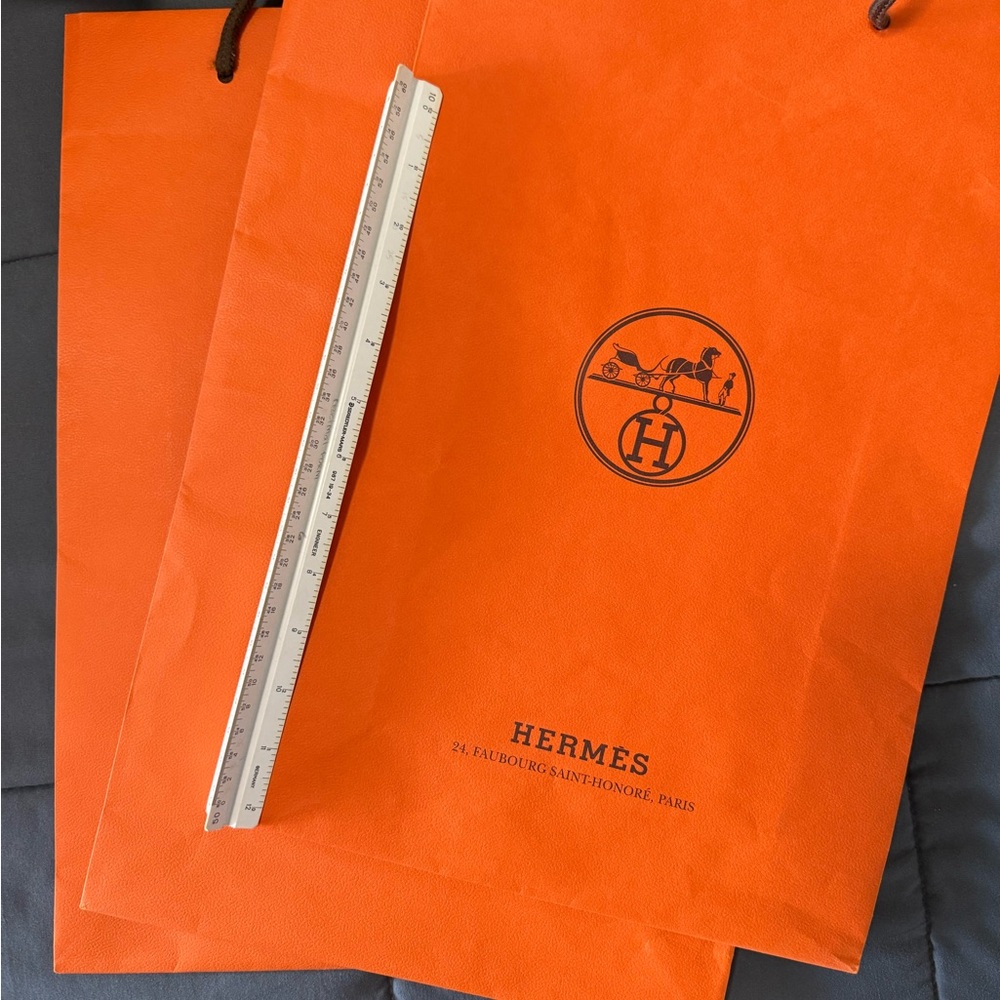 Orange Hermes shopping bag